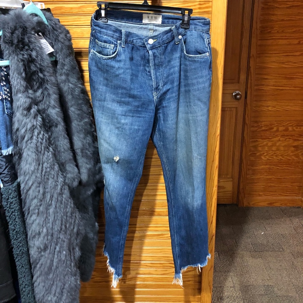 Free People frayed straight leg jeans